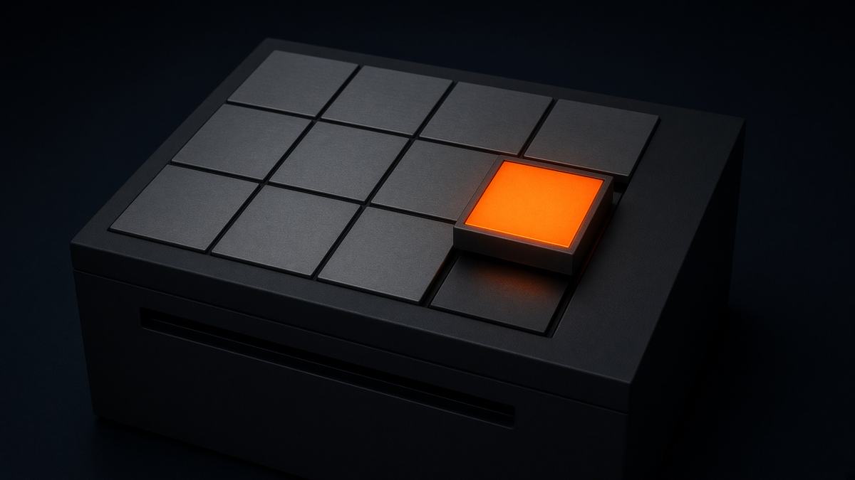 A dark catalog of request tiles, one tile pulled forward and lit